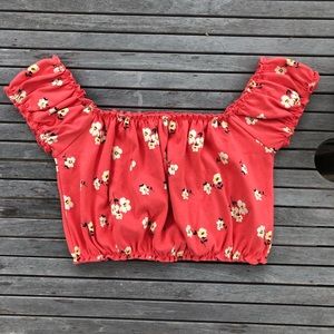 vintage floral crop top!!